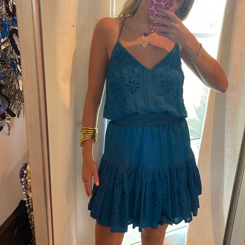 Blue silk dress size XS